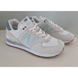 New Balance Women's 574 Classics Sea Salt with New Spruce Sneakers NEW!